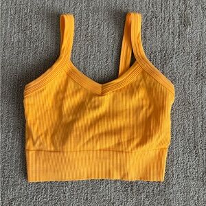 Freshwear Vibrant orange Ribbed Crop Top